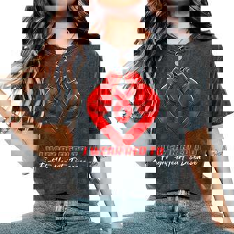 I Wear Red To Fight Heart Disease Awareness Month Women Women's Oversized Comfort T-Shirt - Monsterry