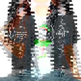 Xmas Family Matching Girls The Teacher Elf Christmas Women's Oversized Comfort T-Shirt | Seseable FR