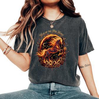 Year Of The Fire Horse 2026 Lunar Chinese New Year Zodiac Women's Oversized Comfort T-Shirt - Monsterry UK
