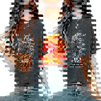 Year Of The Fire Horse Chinese Lunar New Year Zodiac 2026 Women's Oversized Comfort T-Shirt | Mazezy