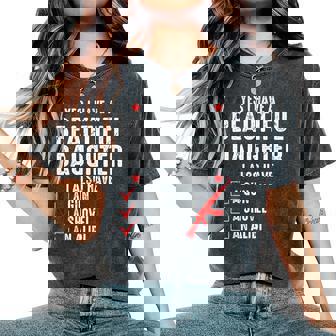 メンズ Yes I Have A Beautiful Daughters I Also Havearcastic レディースオーバーサイズコンフォートTシャツ - Kawaiitshirt