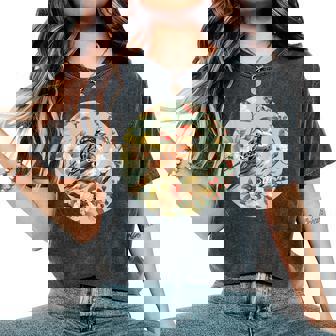 かわいい花のスズメの花の家のスズメ。 レディースオーバーサイズコンフォートTシャツ - Kawaiitshirt