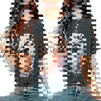 シャム猫 日本の桜 花柄 水彩 猫 レディースオーバーサイズコンフォートTシャツ - Kawaiitshirt