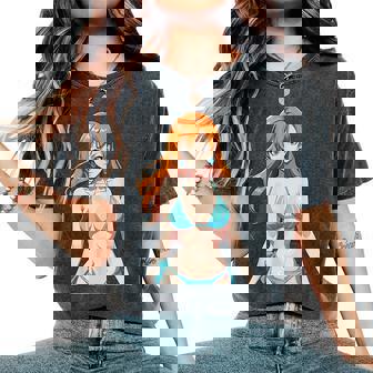 セクシー ワイフ ビーチ アニメ 女の子 日本語 レディースオーバーサイズコンフォートTシャツ - Kawaiitshirt