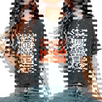 ハッピーハロウィン 子供 大人 男性 女性 キュート ビンテージ レディースオーバーサイズコンフォートTシャツ - Kawaiitshirt