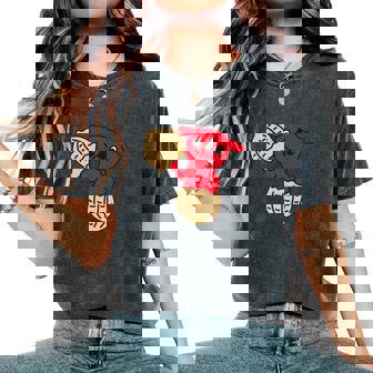 千葉県ご当地キャラと落花生 長袖tシャツ レディースオーバーサイズコンフォートTシャツ - Kawaiitshirt