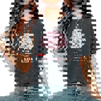 和 桜 シャツ ピンク 桜 花 木 花見 レディースオーバーサイズコンフォートTシャツ - Kawaiitshirt