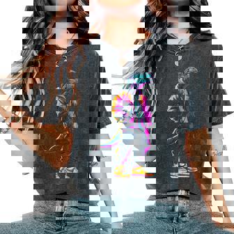 恐竜 漫画 かわいい かわいい かっこいい モチーフ 男性 女性 T-Rex レディースオーバーサイズコンフォートTシャツ - Kawaiitshirt