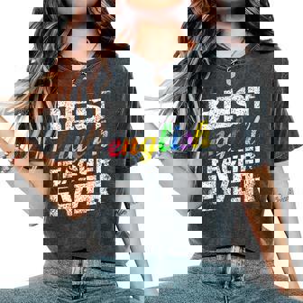 最高の英語教師 文法 クラス 男性 女性 教員 英語教師 レディースオーバーサイズコンフォートTシャツ - Kawaiitshirt