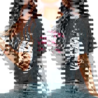 桜と月と富士山のtシャツ 春 花見 和柄 和風 和 メンズ レディース キッズ 水墨画 ギフト 服 サクラ レディースオーバーサイズコンフォートTシャツ - Kawaiitshirt