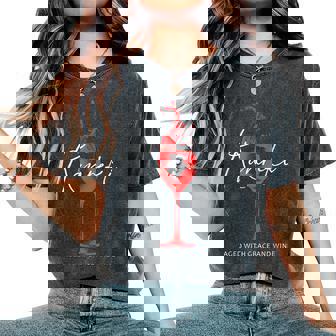 還暦祝い ワイン好き 酒好き 父 母 男性 女性 60歳お祝い Aged With Grace And Wine レディースオーバーサイズコンフォートTシャツ - Kawaiitshirt