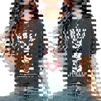 還暦祝い 兎 うさぎ好き 干支 父 男性 女性 還暦 お祝い 60歳 おもしろ おもろい レディースオーバーサイズコンフォートTシャツ - Kawaiitshirt