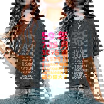 面白い59歳の誕生日の古いメーター 面白い59歳のギフト 女性 男性 面白い電卓 59歳の誕生日のギフト レディースオーバーサイズコンフォートTシャツ - Kawaiitshirt
