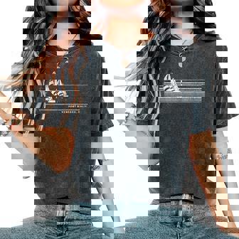 Newport Beach CA Vintage Sailing 70s Nautical Sailboat For Men Women Girls Kids Women's Oversized Comfort Colors T-Shirt | Mazezy