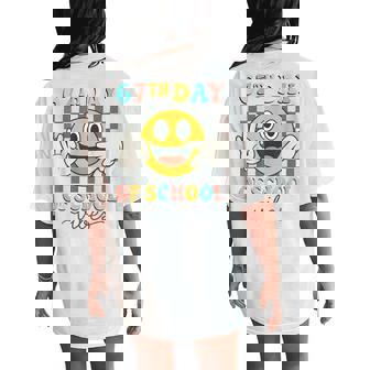 67Th Day Of School Vibes 67 Meme Cute Smile Face Teacher Women's Oversized Comfort T-Shirt Back Print | Mazezy