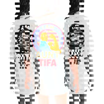 I Am Aunt Tifa Woman's Girl America Flag Women's Oversized Comfort T-Shirt Back Print | Mazezy