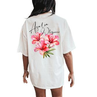 Azalea Whisperer Flower Garden Floral Bed Spring Shop Pink Women's Oversized Comfort T-Shirt Back Print - Thegiftio UK