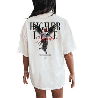 Back Print Y2k Aesthetic Streetwear Fashion Angel Women's Oversized Comfort T-Shirt Back Print - Thegiftio UK