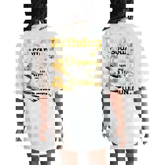 Birthday Squad Shoes Stepping With The Birthday Queen Party Women's Oversized Comfort T-Shirt Back Print | Mazezy