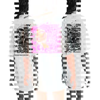 Black Afro Butterflies Breast Cancer Awareness Support Women's Oversized Comfort T-Shirt Back Print - Monsterry