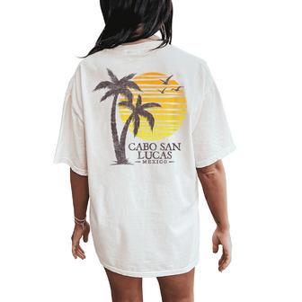 Cabo San Lucas Mexico Colorful Sunset Souvenir Women's Oversized Comfort T-Shirt Back Print - Thegiftio UK