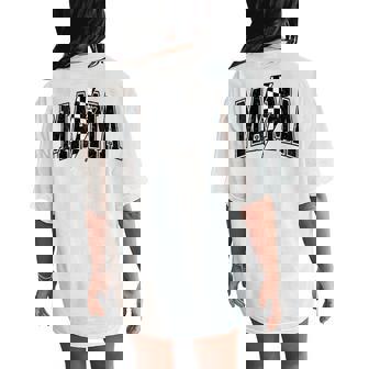 Checkered Mama Lightning Bolt Mother's Day For Mom Mother Women's Oversized Comfort T-Shirt Back Print - Monsterry