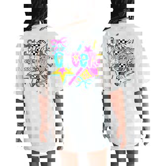 Cheer Season Football Bow Game Day Cheer Mom Cheerleading Women's Oversized Comfort T-Shirt Back Print - Monsterry