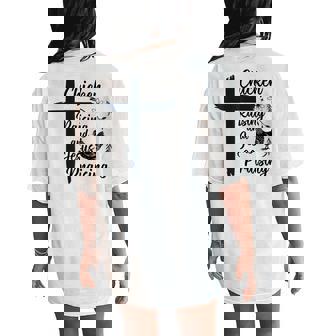 Chicken Raising And Jesus Praising Farm Religious Christians Women's Oversized Comfort T-Shirt Back Print - Monsterry