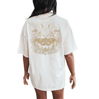 Cute Fairycore Moth Therian Aesthetic Floral For Girls Women Women's Oversized Comfort T-Shirt Back Print - Thegiftio UK