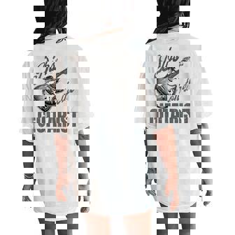 Dibs About The Woman Guitarist Guitarist Women's Oversized Comfort T-Shirt Back Print - Monsterry