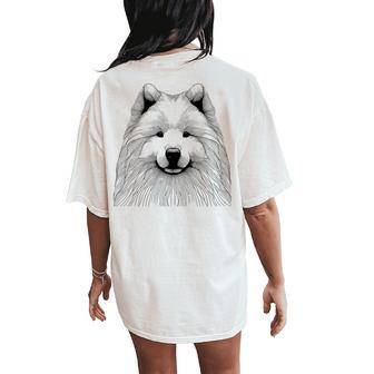 Dog Fingerprint Samoyed Dad Mom For Women Women's Oversized Comfort T-Shirt Back Print - Thegiftio UK