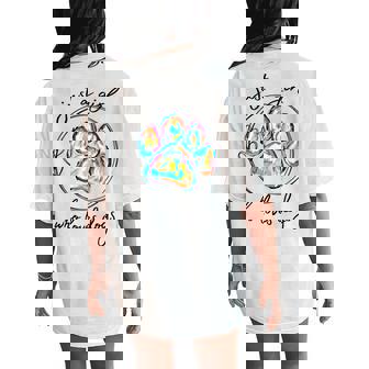 Dog Paw Print Just A Girl Who Loves Dogs Women's Oversized Comfort T-Shirt Back Print | Seseable UK