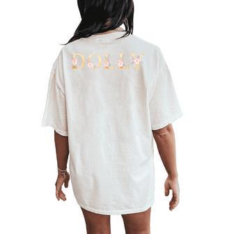 Dolly First Name Western Floral Dolly Girl Women's Oversized Comfort T-Shirt Back Print - Thegiftio UK