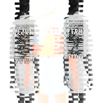 My Favorite Veteran Is My Mom Patriotic Veterans Day Women's Oversized Comfort T-Shirt Back Print | Mazezy