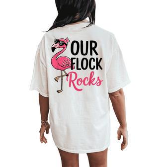 Our Flock Rocks Flamingo Fun Group Matching Women's Oversized Comfort T-Shirt Back Print - Thegiftio UK
