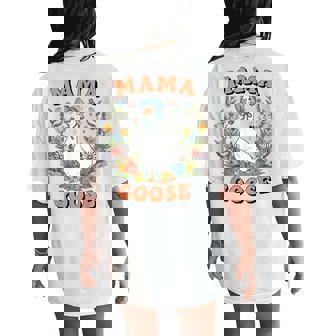 Floral Mama Goose Silly Goose Matching Family 1St Birthday Women's Oversized Comfort T-Shirt Back Print | Seseable FR
