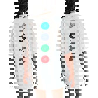 Four Groovy Buttons Blue Cat Halloween Costume Women's Oversized Comfort T-Shirt Back Print | Seseable CA