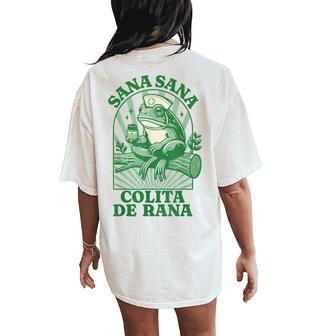 Frog Sana Sana Colita De Rana Cute Mexican Nurse Women's Oversized Comfort T-Shirt Back Print - Thegiftio UK