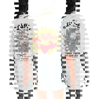 Fruit Of Spirit Strawberry Boho Trendy Christian Church Crew Women's Oversized Comfort T-Shirt Back Print | Seseable FR