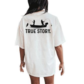 Fishing Couple Women Women's Oversized Comfort T-Shirt Back Print - Thegiftio UK
