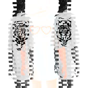 Game Day Bear Women's Oversized Comfort T-Shirt Back Print - Thegiftio