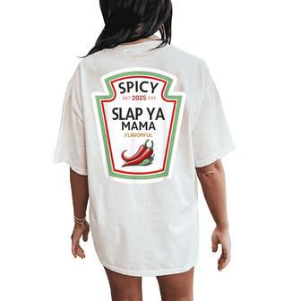 Halloween 2025 Red Spicy Slap Ya Mama Diy Women's Oversized Comfort T-Shirt Back Print - Thegiftio UK