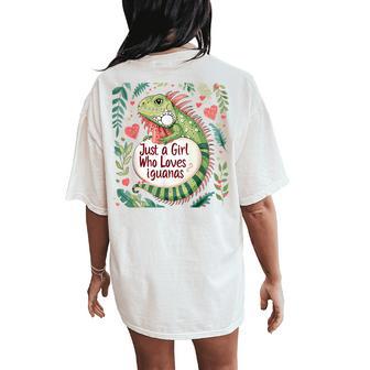 Iguana Lovers Just A Girl Who Loves Iguanas Women's Oversized Comfort T-Shirt Back Print - Thegiftio UK