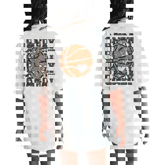 Game Day Basketball Mama Basketballer Sparkle Sports Women's Oversized Comfort T-Shirt Back Print - Monsterry