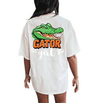 Gator Girl Florida Alligator Souvenir Home State Womens Women's Oversized Comfort T-Shirt Back Print - Thegiftio UK