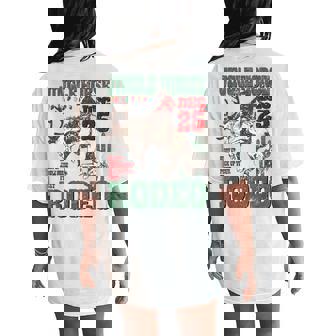 Giddy Up Jingle Horse Santa Cowboy Western Christmas Rodeo Women's Oversized Comfort T-Shirt Back Print - Monsterry