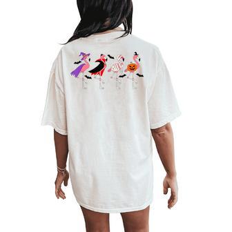 Halloween Pink Flamingo Costume Witch Vampire Mummy Jack Women's Oversized Comfort T-Shirt Back Print - Seseable