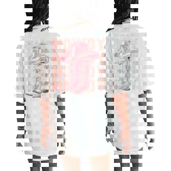 Howdy Southern Western Girl Hat Country Rodeo Pink Cowgirl Women's Oversized Comfort T-Shirt Back Print - Monsterry