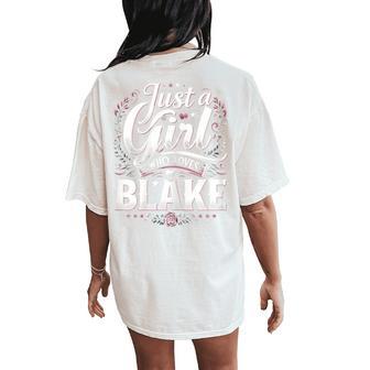 Just A Girl Who Loves Blake Cute Blake Women's Oversized Comfort T-Shirt Back Print - Thegiftio UK