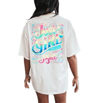 Just A Girl Who Loves Jake Cute Jake Women's Oversized Comfort T-Shirt Back Print - Thegiftio UK